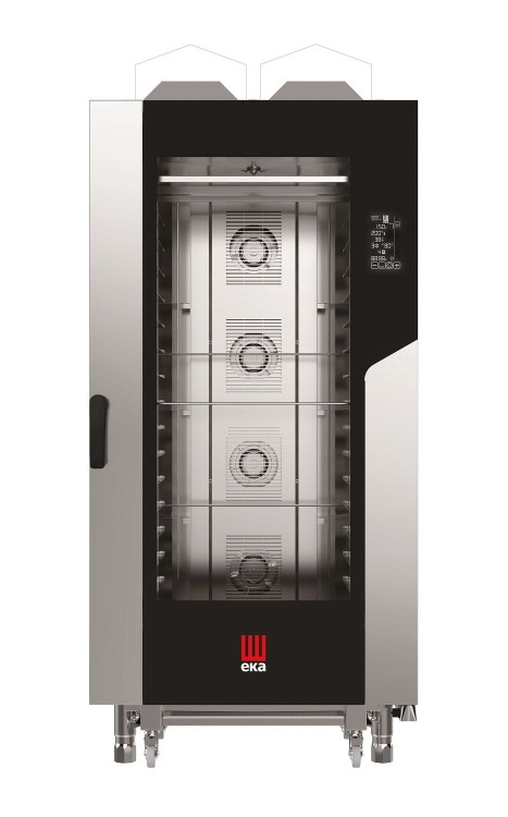 Piec konwekcyjno-parowy Millennial Black Mask Bakery, 16× 600×400 mm – sterowany elektronicznie, gazowy, Tecnoeka, 230V/1450W, 30000kW, 930x1160x(H)2060mm