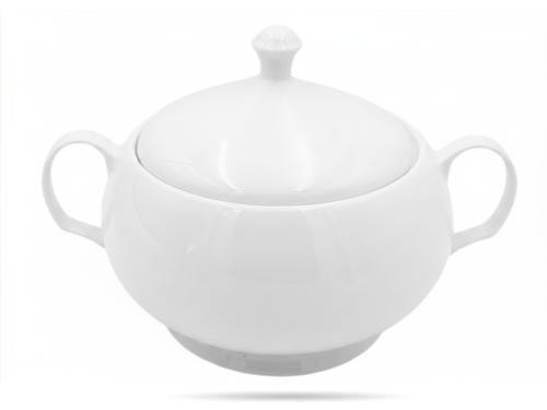 Biala waza do zupy, pokrywa bez otworu 3L PORCELANA BOGUC (3).png