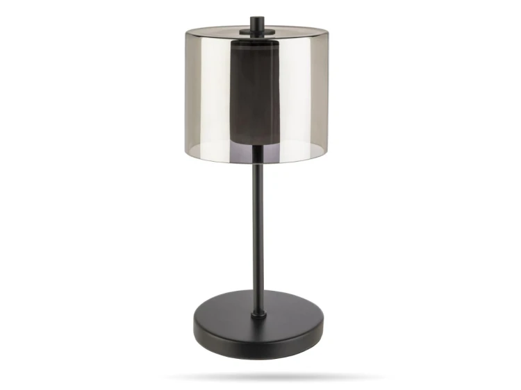 Bezprzewodowa lampka stolowa szklano-metalowa – czarna (28 cm) Anton APS (1).png