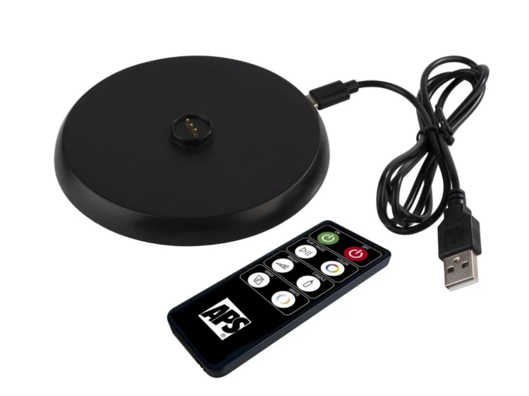Bezprzewodowa lampka stolowa szklano-metalowa – czarna (28 cm) Anton APS (5).png