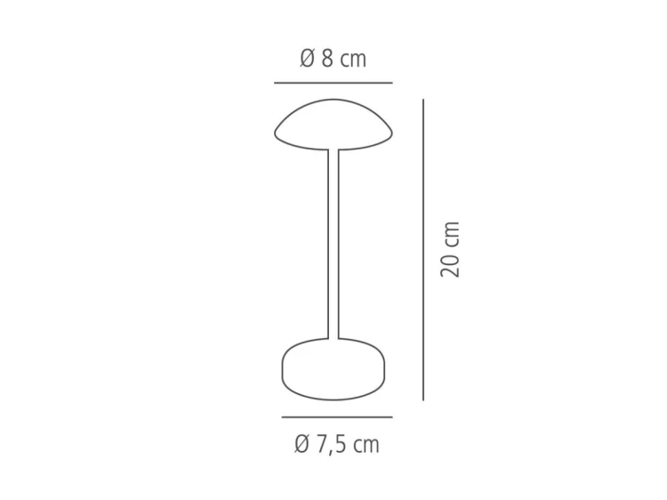 Bezprzewodowa lampka stolowa metalowa – miedziana (20,5 cm) Alva APS  (1).png