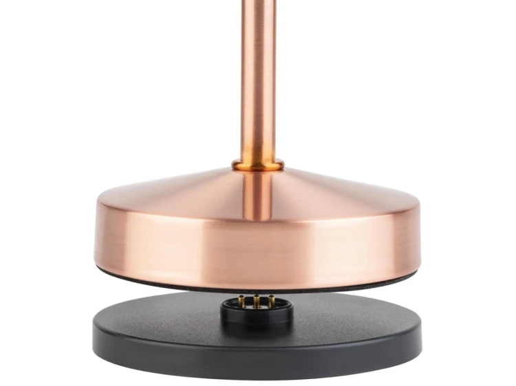 Bezprzewodowa lampka stolowa metalowa – miedziana (20,5 cm) Alva APS  (6).png