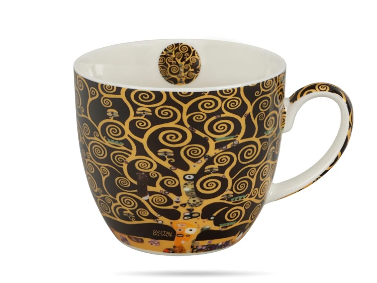 Kubek porcelanowy w koszyczku 460 ml Drzewo zycia Gustav Klimt DUO (2).png