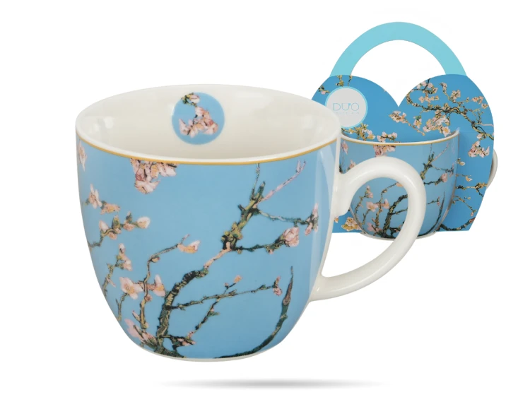 Kubek porcelanowy w koszyczku 460 ml Kwitnacy migdal Van Gogh DUO (2).png