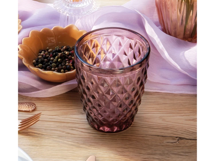 Szklanka niska do napojów i drinków 220 ml fioletowa Diamond AMEFA (1).png
