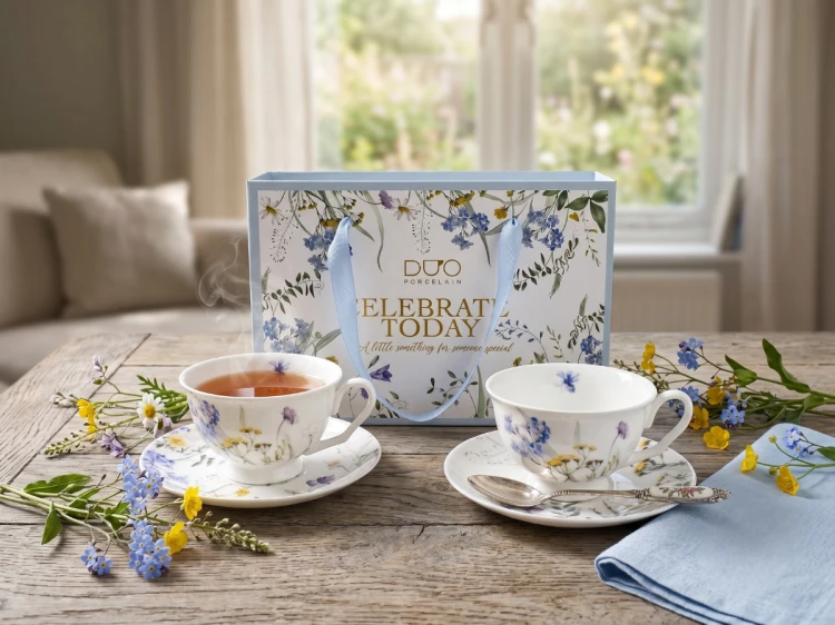 Komplet 2 filizanek ze spodkami 250 ml Royal kwiaty polne Melody porcelana DUO (2).png
