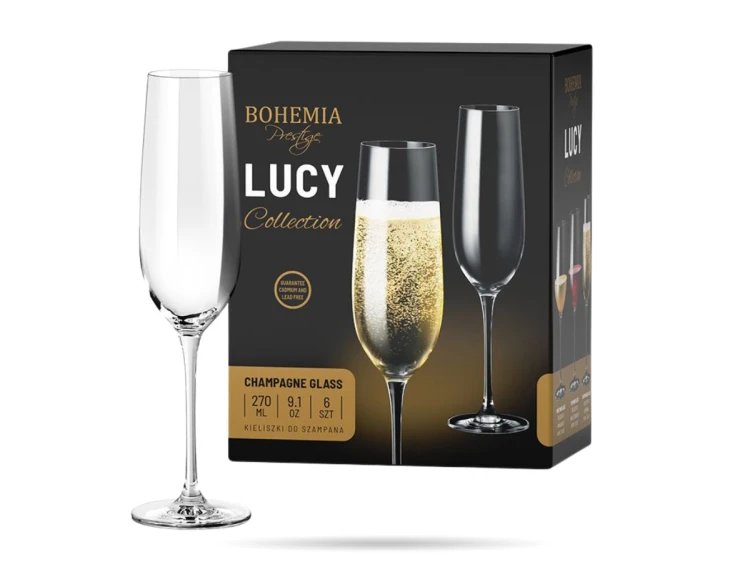 Zestaw kieliszków do szampana 270 ml 6 szt. szkło kryształowe Lucy BOHEMIA (1).png