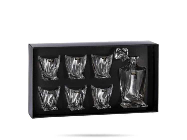 Zestaw szklanek do whisky z karafką Quadro szkło kryształowe BOHEMIA (3).png