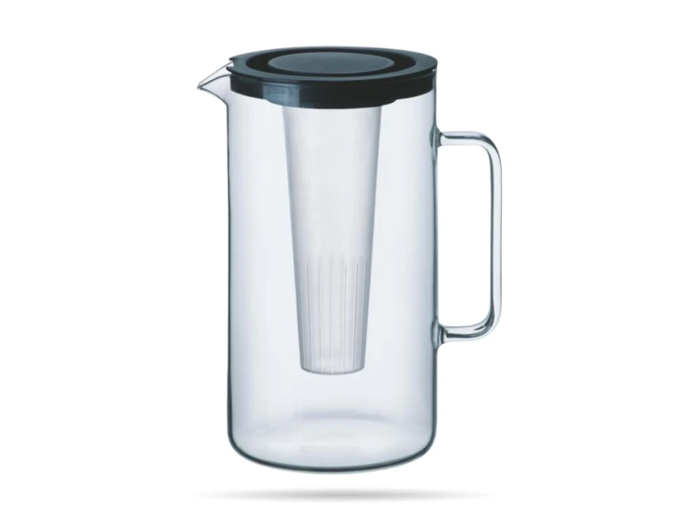 Dzbanek szklany żaroodporny z zaparzaczem i wkładem na lód 2,5 l czarny SIMAX (1).png