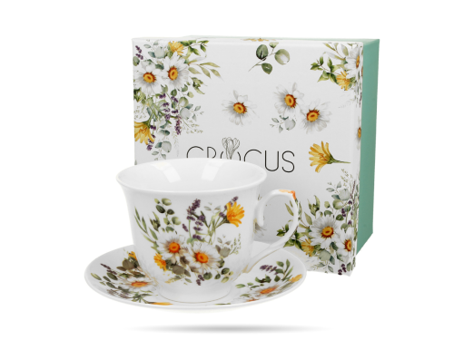 Filiżanka porcelanowa ze spodkiem na prezent Daisy 250 ml w pudełku DUO (4).png