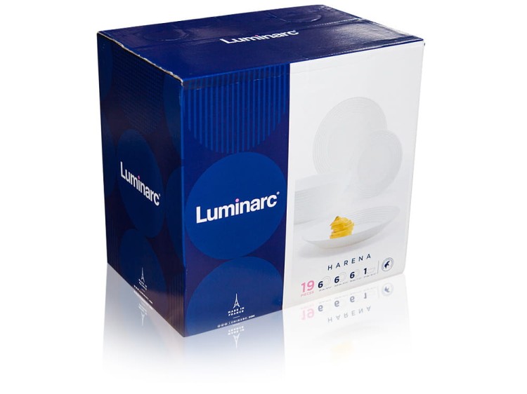 Serwis obiadowy z dużą salaterką dla 6 os 19 el biały Harena LUMINARC