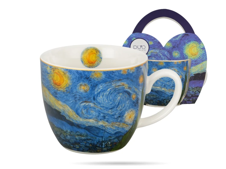 Kubek porcelanowy w koszyczku 460 ml Gwieździsta noc Van Gogh DUO (2).png