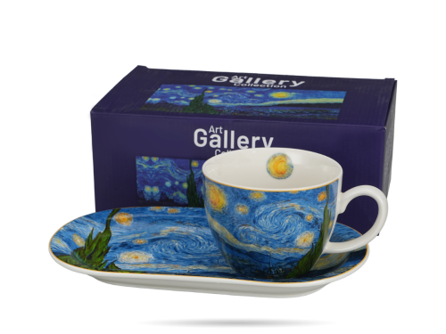 Filiżanka Jumbo z podłużnym spodkiem 450 ml Gwieździsta noc Van Gogh DUO (6).png