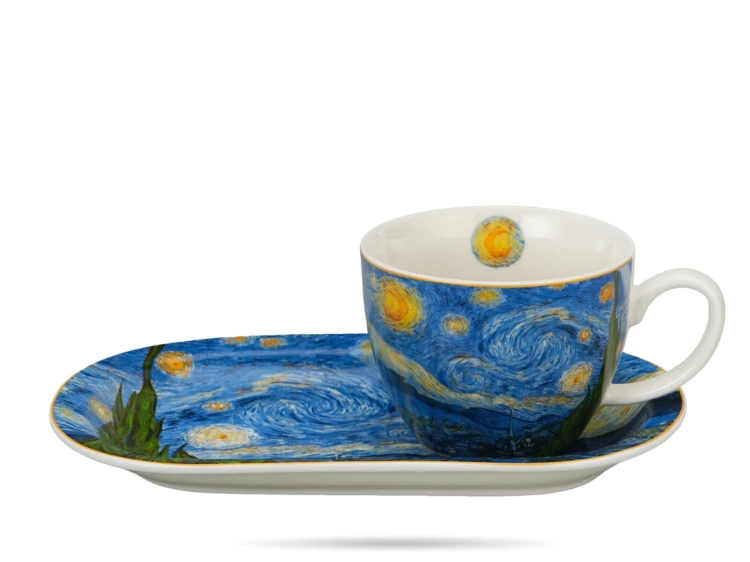 Filiżanka Jumbo z podłużnym spodkiem 450 ml Gwieździsta noc Van Gogh DUO (5).png