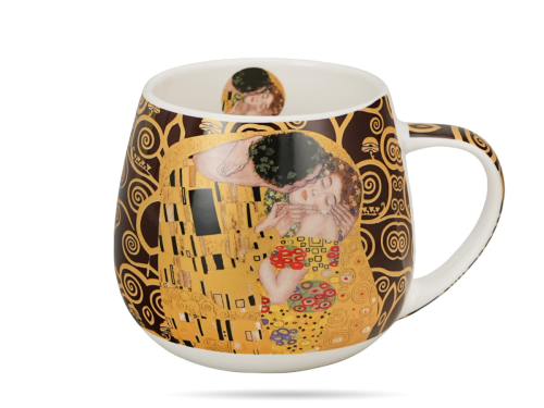 porcelanowy kubek barylka pocałunek klimt brown duo  (4).png