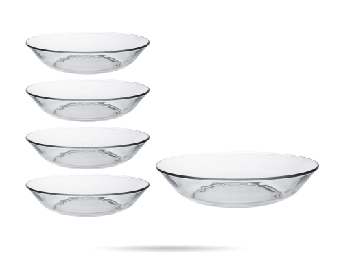 Zestaw talerzy głębokich do zupy 21 cm  – szkło hartowane (6 szt.) Lys Clear DURALEX.png