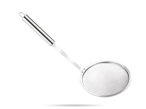 Łyżka cedzakowa szumówka średnica 14 cm gęsta siatka Paula stal Paula TADAR.png