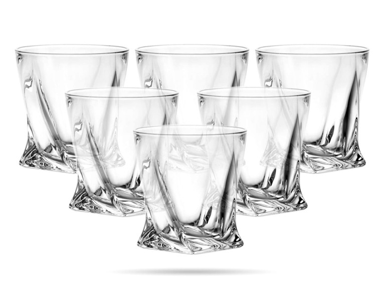 6 x Szklanka do whisky Quadro 340 ml szkło kryształowe prezent BOHEMIA