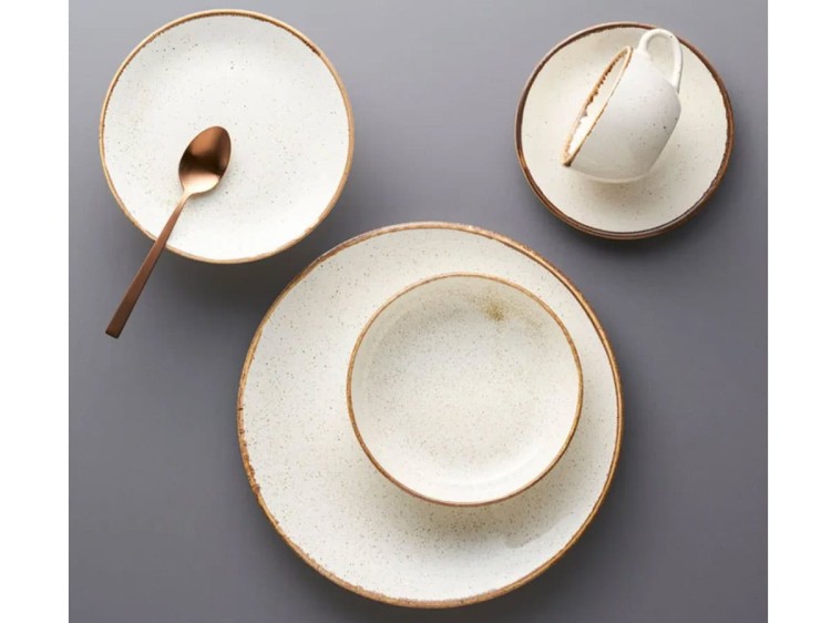 Salaterka z rączką Sand Seasons średnica 16 cm kremowa porcelana PORLAND