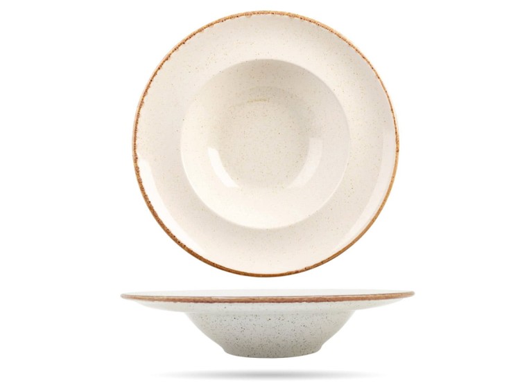 Talerz do pasty risotto Sand Seasons 30 cm kremowy porcelana PORLAND