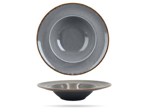 Talerz do pasty risotto Stone Seasons 26 cm szary porcelana PORLAND