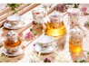 Kubek w koszyczku 460 ml Kwiaty Koliber Linnea porcelana na prezent DUO