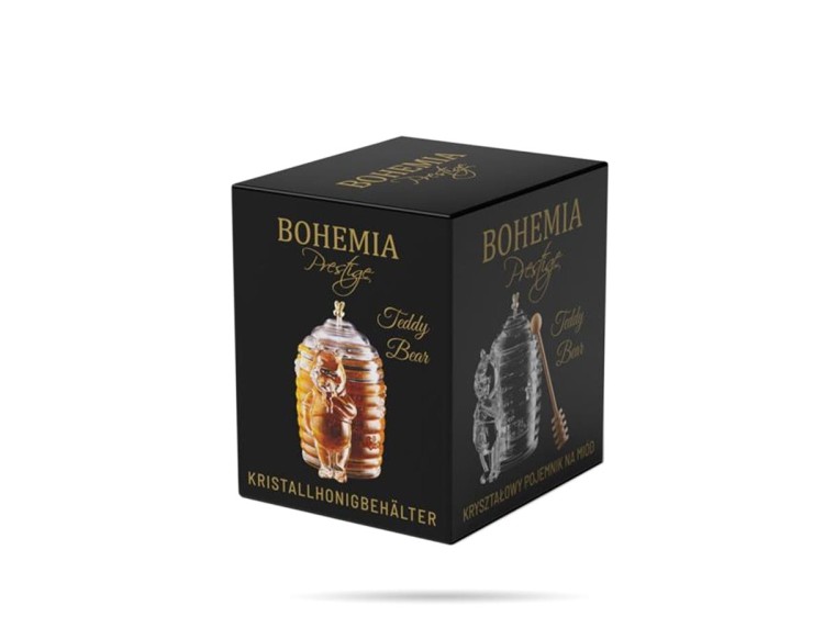 Kryształowy pojemnik na miód miś 300 ml Teddy Bear Prestige BOHEMIA