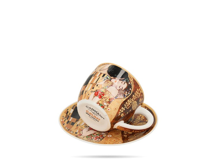Filiżanka ze spodkiem Klimt Pocałunek 80 ml espresso CARMANI