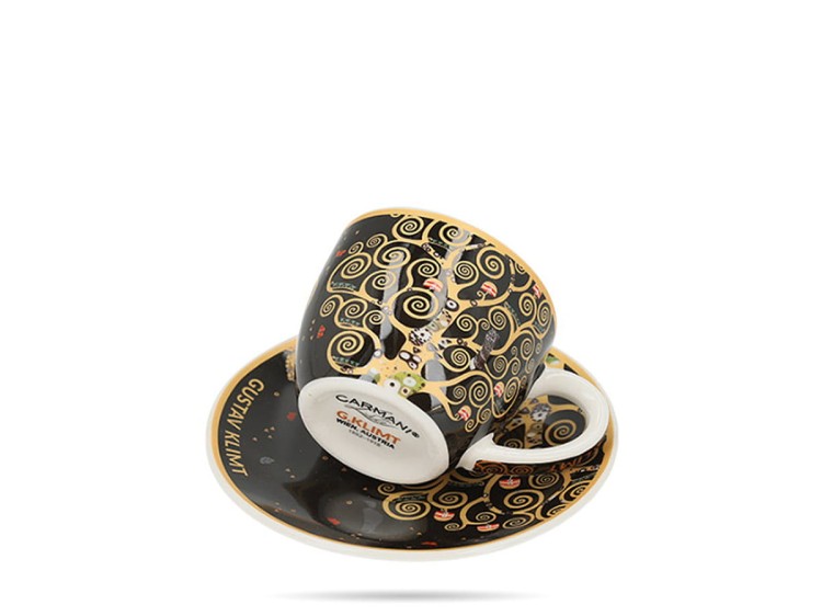 Filiżanka ze spodkiem Klimt Drzewo życia espresso 80 ml prezent CARMANI