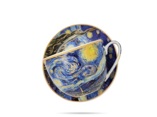 Filiżanka ze spodkiem Van Gogh Gwiaździsta noc 250 ml porcelana CARMANI