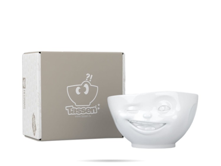 Salaterka 500 ml Oczko Winking biała porcelana prezent TASSEN 58PRODUCTS