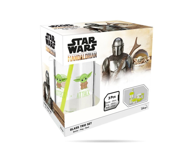 Lunchbox Mandalorian Star Wars szklany zestaw TRIO INVICTUS 1928