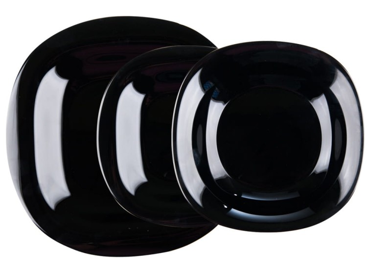 Serwis obiadowy dla 6 osób 18 elementów czarny Carine LUMINARC