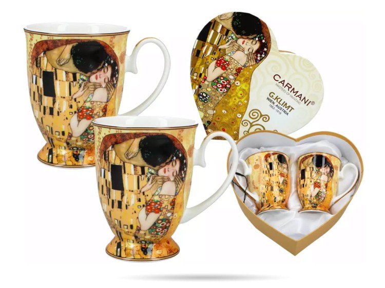 Kubki w sercu prezent 280 ml Pocałunek Klimt CARMANI