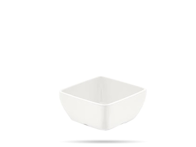 Kwadratowa salaterka melamina biała 19cm FINE DINE