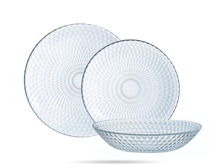 Serwis obiadowy dla 6 osób 18 elementów przezroczysty Pampille LUMINARC