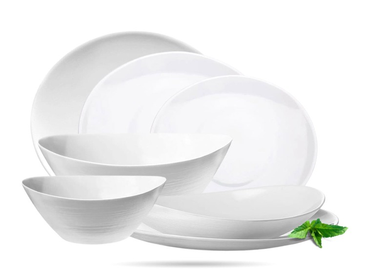 Serwis obiadowy z salaterką dla 6 os 25 el biały Prometeo BORMIOLI ROCCO