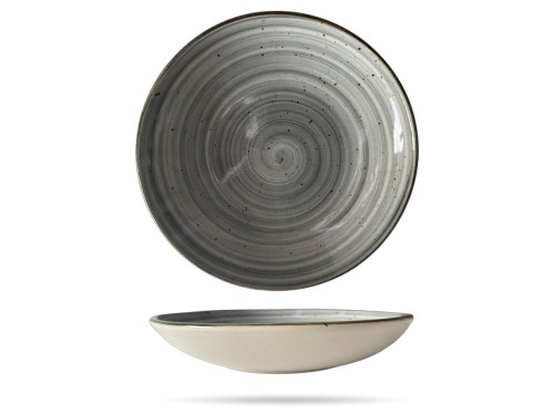 Talerz głęboki 24 cm Still Rustic Szary KERA CERAMIKA