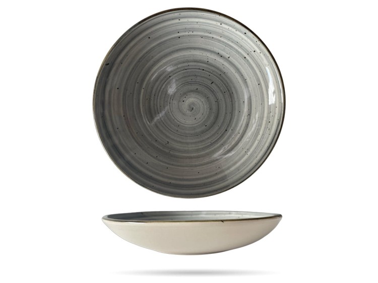 Talerz głęboki 24 cm Still Rustic Szary KERA CERAMIKA