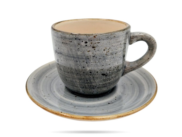 Filiżanka espresso Bel 100 ml Szary filiżanka ze spodkiem KERA CERAMIKA