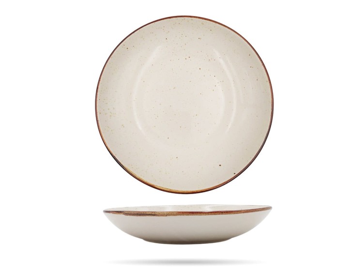 Talerz głęboki 24 cm Rustic Krem KERA CERAMIKA