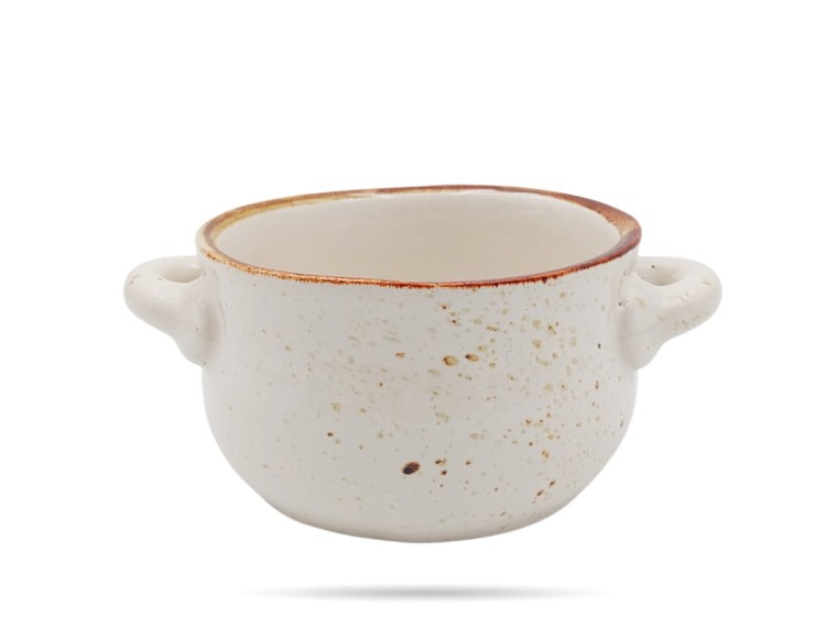 Bulionówka z uszami 400 ml Rustic Krem KERA CERAMIKA