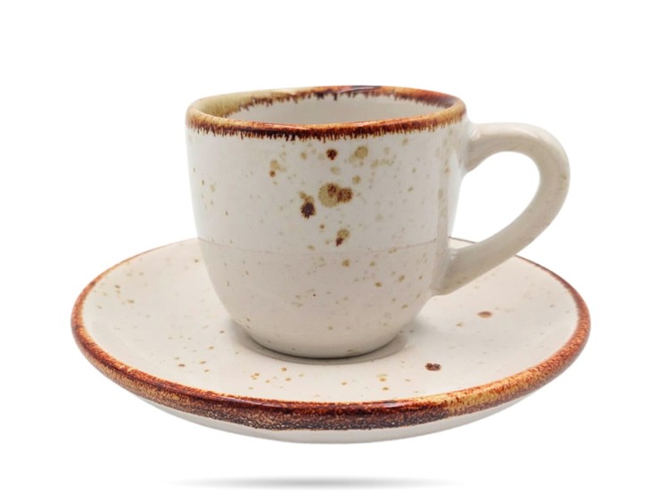 Filiżanka espresso Bel 100 ml Krem filiżanka ze spodkiem KERA CERAMIKA