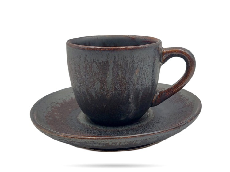 Filiżanka espresso 100 ml Hematyt filiżanka ze spodkiem KERA CERAMIKA