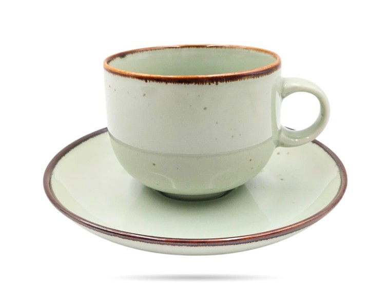 Filiżanka ze spodkiem 250 ml Rustic Miętowa ALUMINA PORCELANA BOGUCICE
