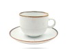 Filiżanka ze spodkiem 250 ml Rustic Biała ALUMINA PORCELANA BOGUCICE