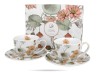 Filiżanki ze spodkami 280 ml kwiaty Yvonne 2 szt porcelana na prezent DUO