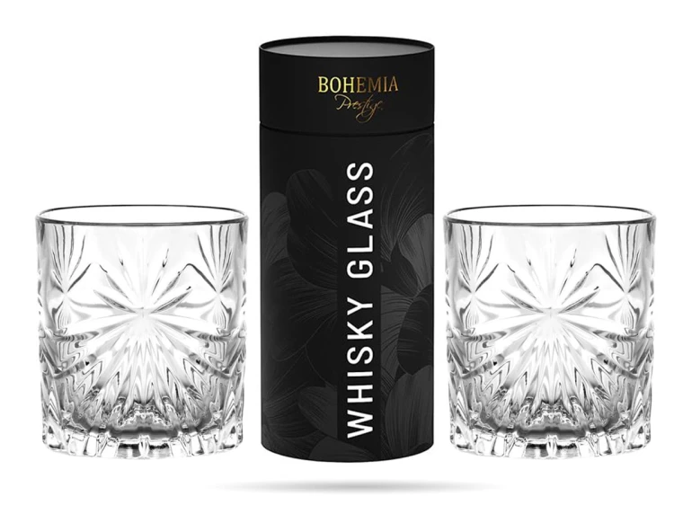 2 x Szklanka do whisky Fiore Tuba 320 ml szkło kryształowe prezent BOHEMIA