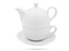 Tea for one biała filiżanka z czajniczkiem 400 ml PORCELANA BOGUCICE
