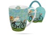 Kubek w koszyczku 360 ml Koci świat rower porcelana na prezent DUO